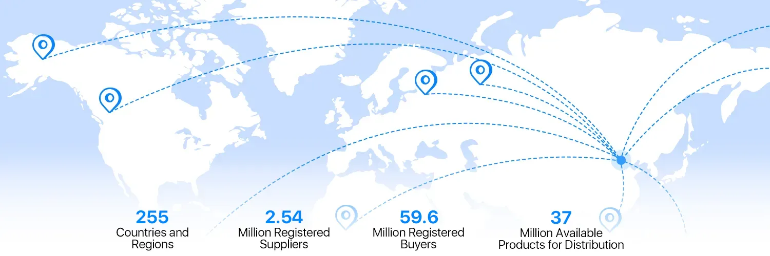 Global business footprint and international presence graphic