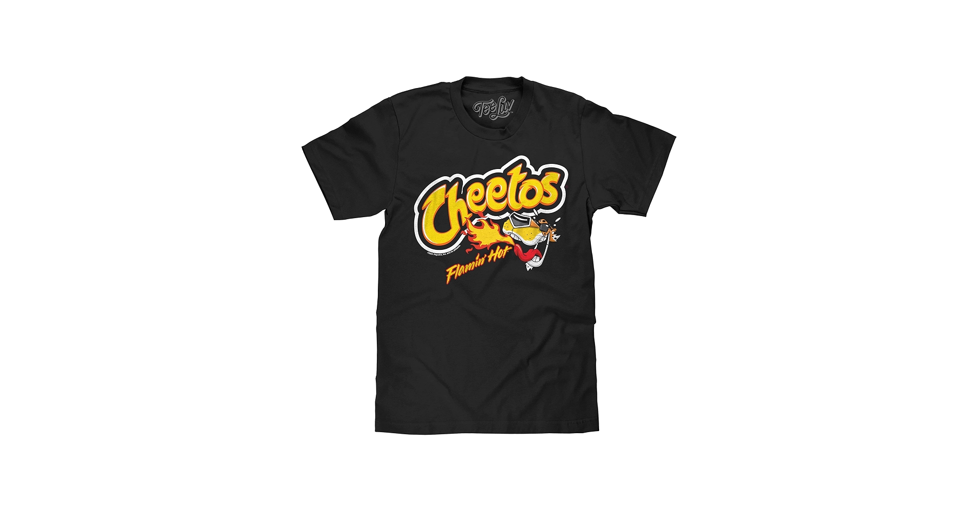Amazon.com: Tee Luv Men's Flamin' Hot Cheetos Shirt - Chester Cheetah Mascot T-Shirt, Black, S : Clothing, Shoes & Jewelry