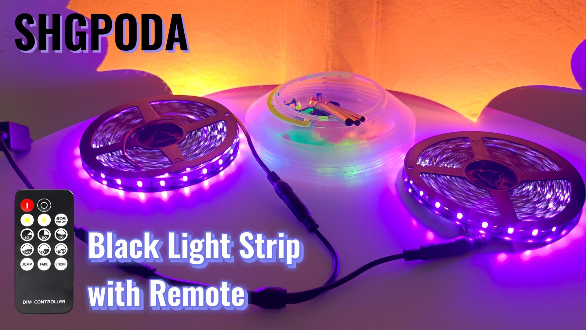 Black Light Strip 50ft Black Light LED Strip With Remote – Non-Waterproof UV Glow Strip For Parties, Halloween, Bedroom & Fluorescent Posters