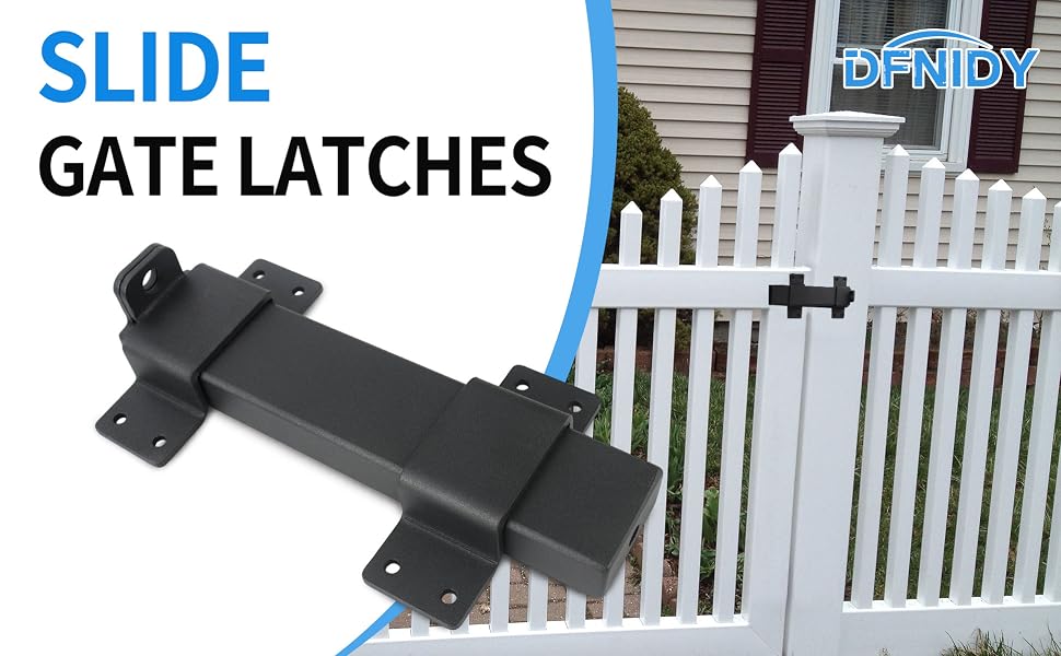 Amazon.com: Outdoor Slide Gate Latch Lock, Double Heavy Duty Gate Latch, Black | Adjustable Door Latch for Garden Wooden Fence, Shed, Barn Door : Tools & Home Improvement