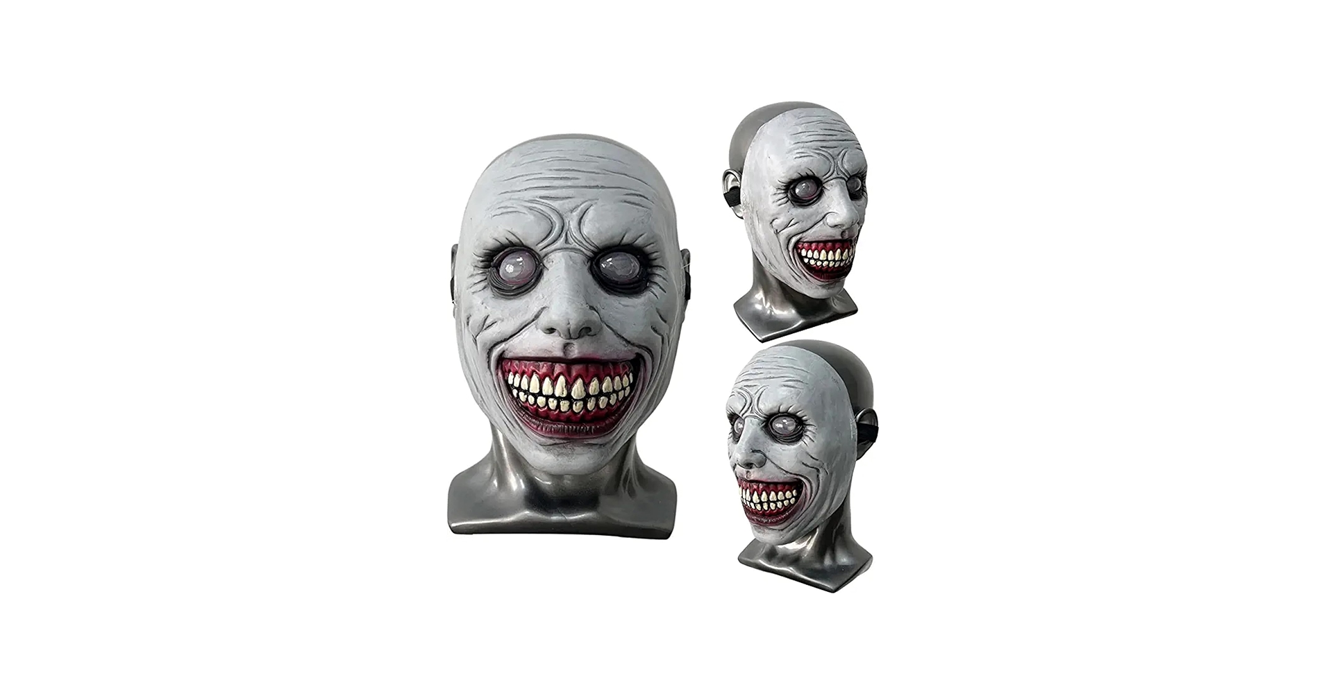 Amazon.com: QPQEQTQ Scary Halloween Mask Evil Smiling Demons Mask Realistic Latex Cosplay Costume Mask Party Props Halloween Decorations White : Clothing, Shoes & Jewelry