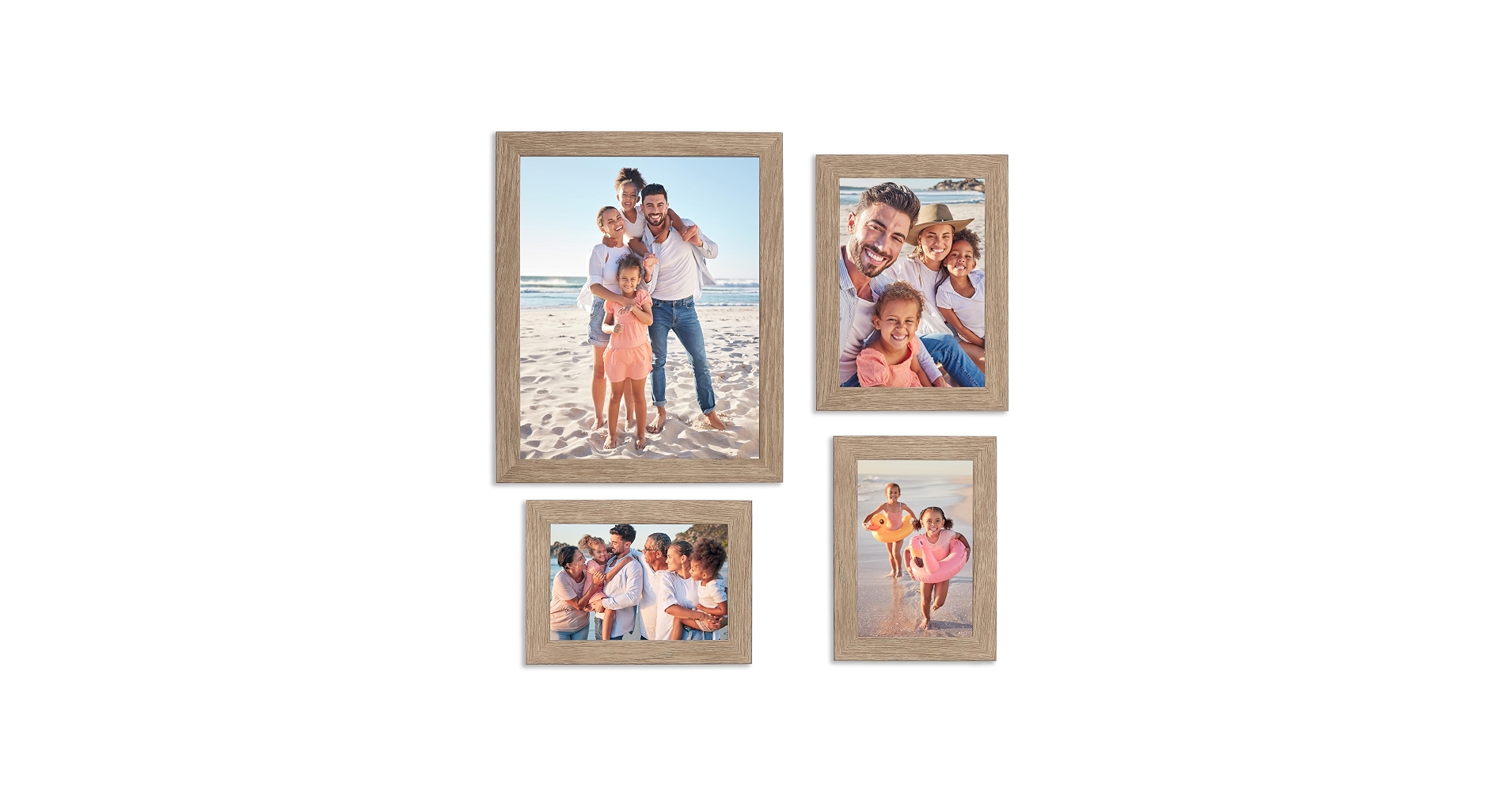 Amazon.com - Sheffield Home 4 Piece Gallery Wall Frame Set, 8x10 Inch, 5x7 Inch, and 4x6 Inch, Light Natural