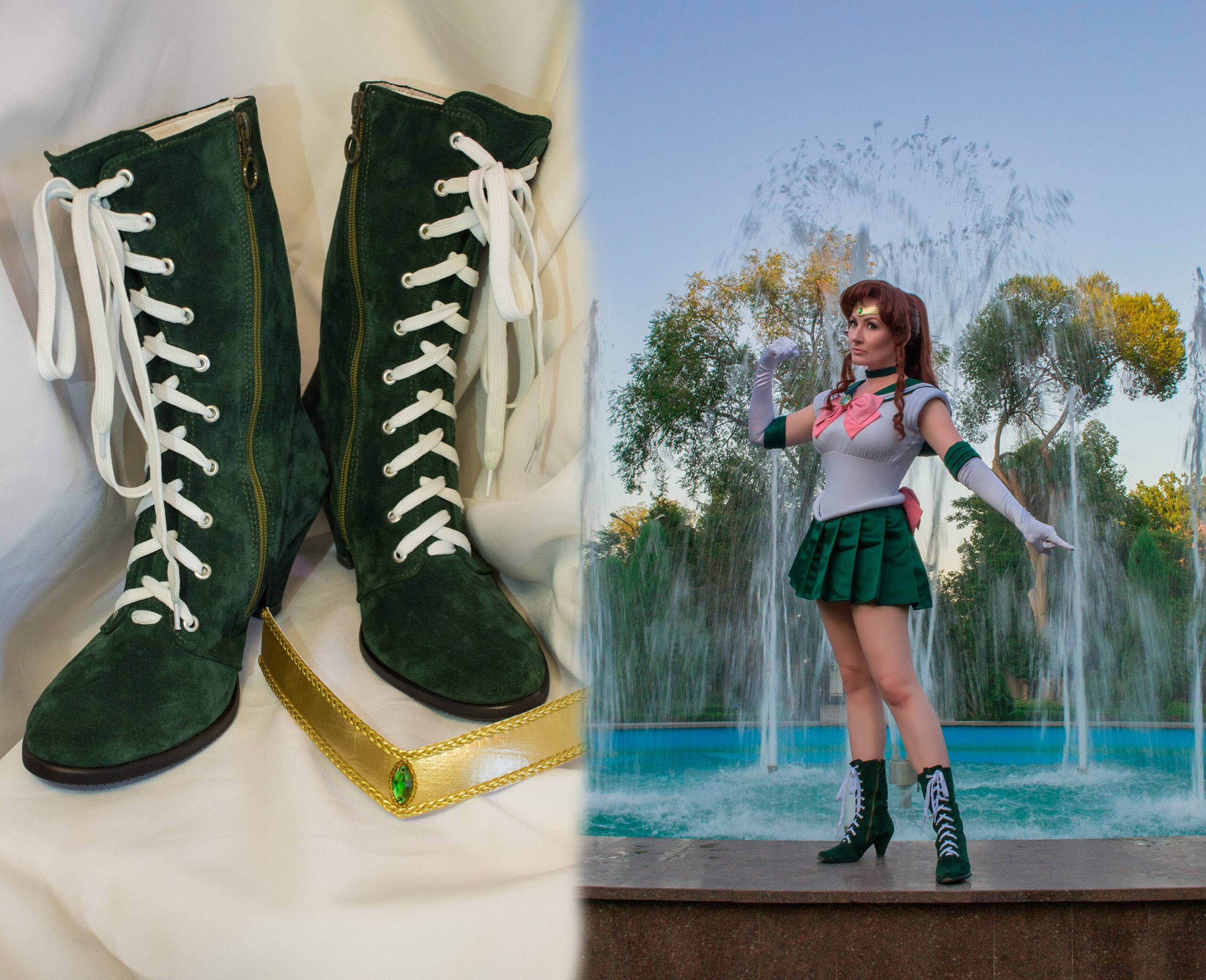 Green Anime Cosplay Boots | Sailor Jupiter Inspired Shoes | Handmade Custom Costume Footwear | Magical Girl Cosplay Boots - Etsy