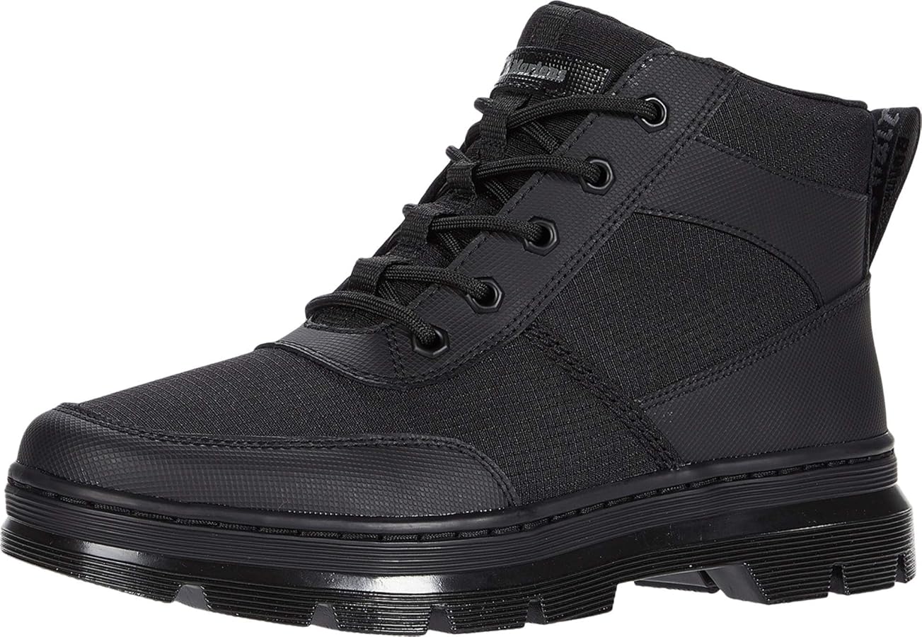 Amazon.com | Dr. Martens unisex adult Lace Fashion Boot, Black Element & Black Poly Rip Stop, 6 Women 5 Men US | Motorcycle & Combat