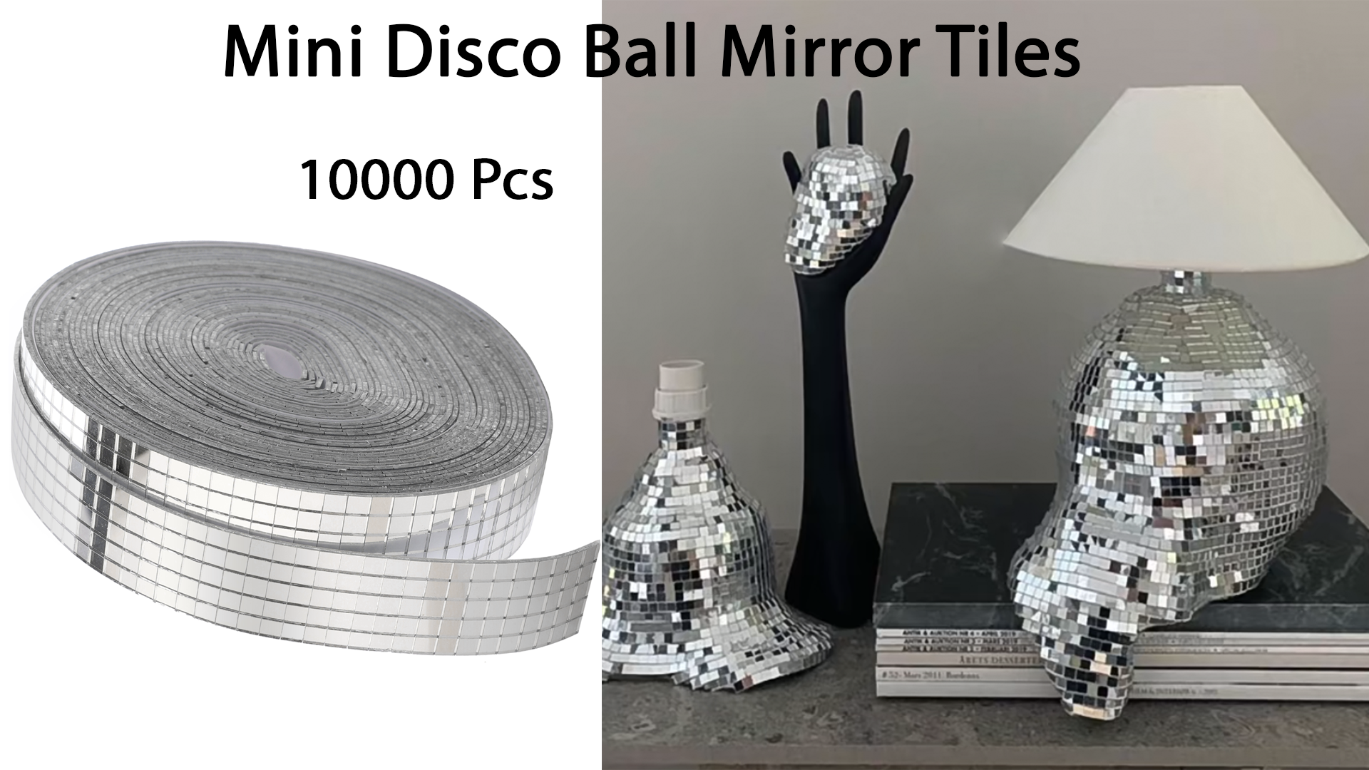 Amazon.com: Disco Ball Mirror Tiles Self Adhesive Disco Ball Tapes Stickers Small Square Mirror Mosaic Tiles for Crafts and DIY Decoration Accessory (10000 Pcs) : Arts, Crafts & Sewing