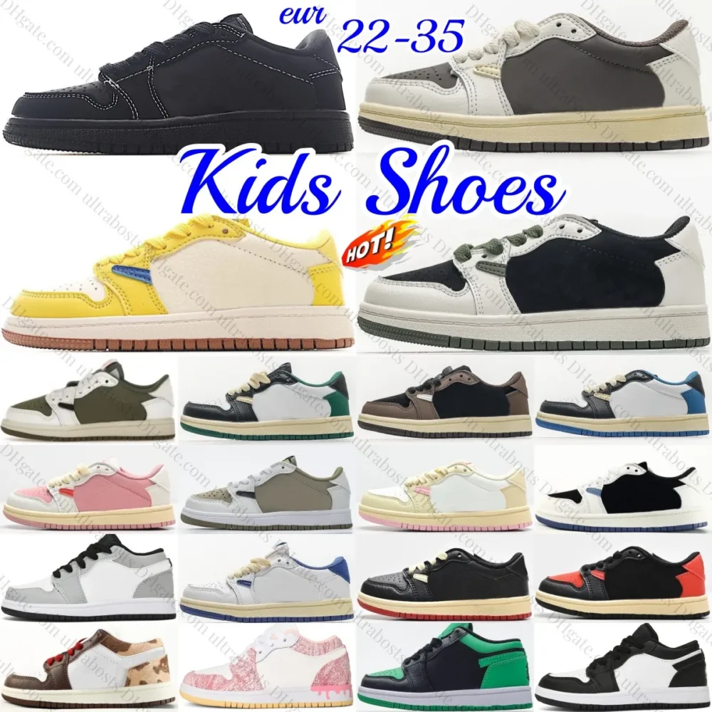 Collage of children’s low-top sneakers in multiple colors and styles