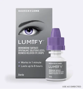 Authentic Lumify packaging shown by FDA for comparison with copycat eye drops