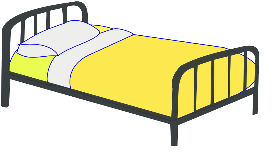 Simple steel bed frame illustration