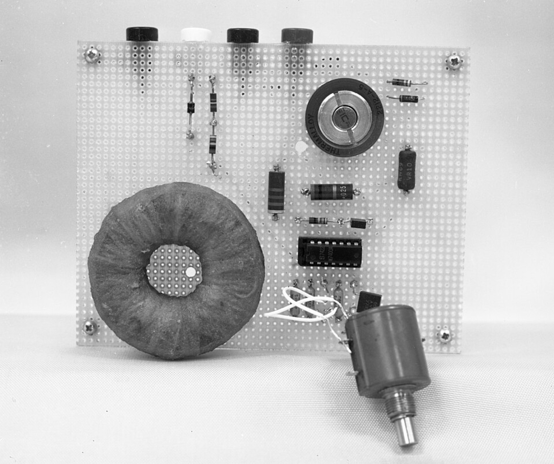 Vintage RF electronics components photographed in archive image