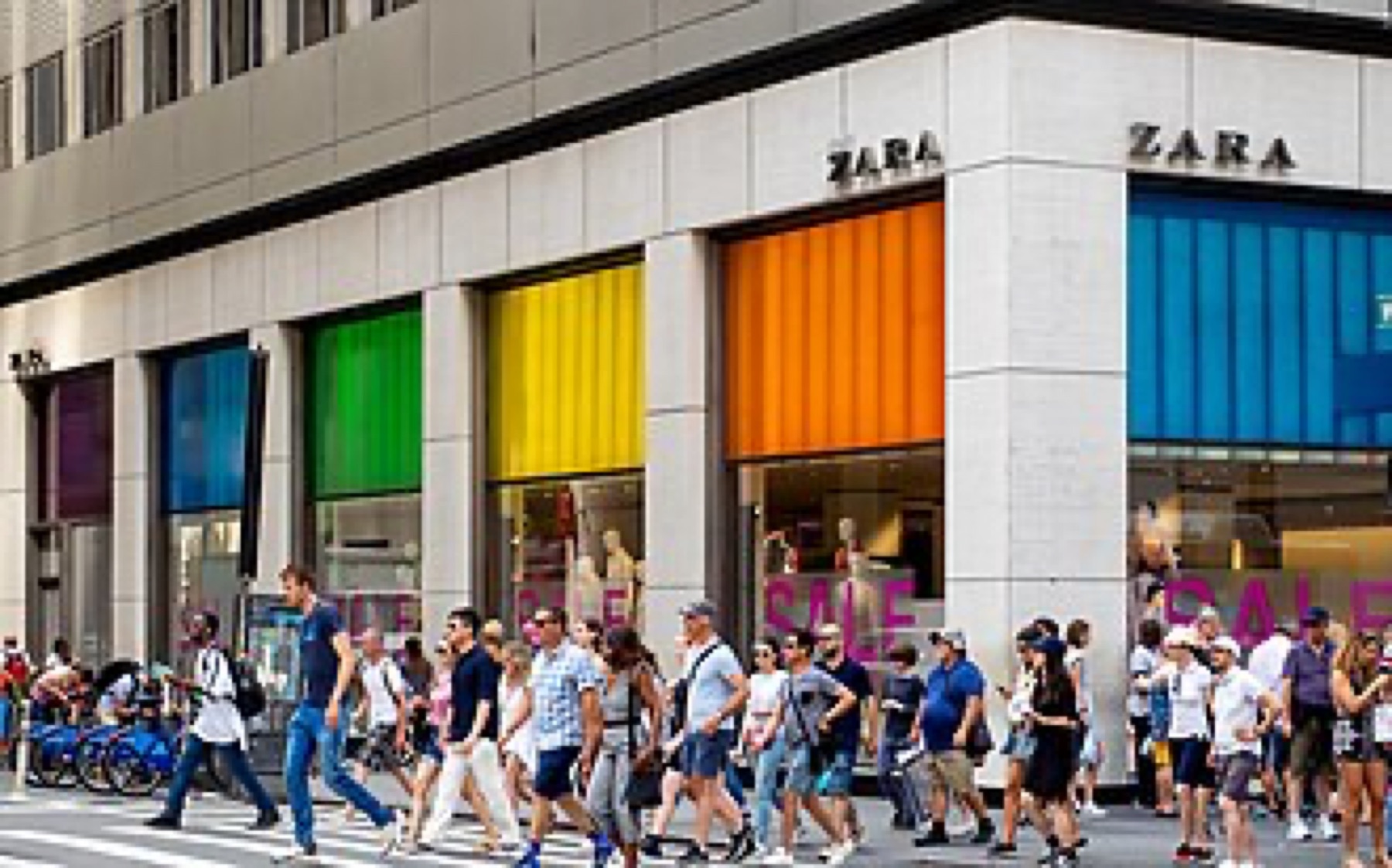 Zara storefront with clothing display