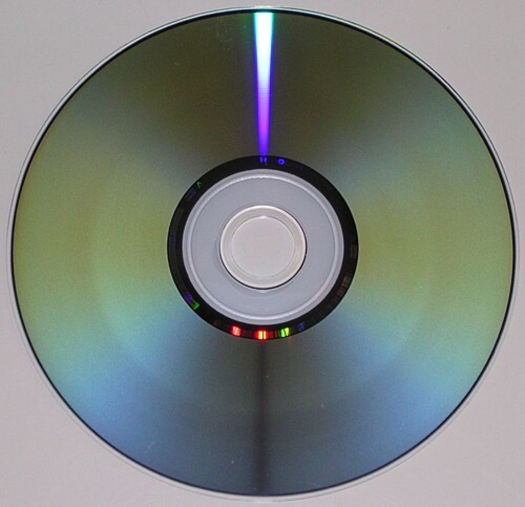 Stack of DVD discs on a spindle