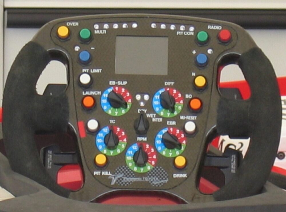 Toyota steering wheel close-up