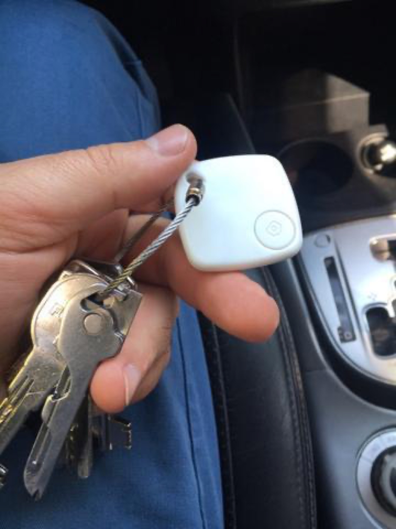 Bluetooth key finder attached to keyring