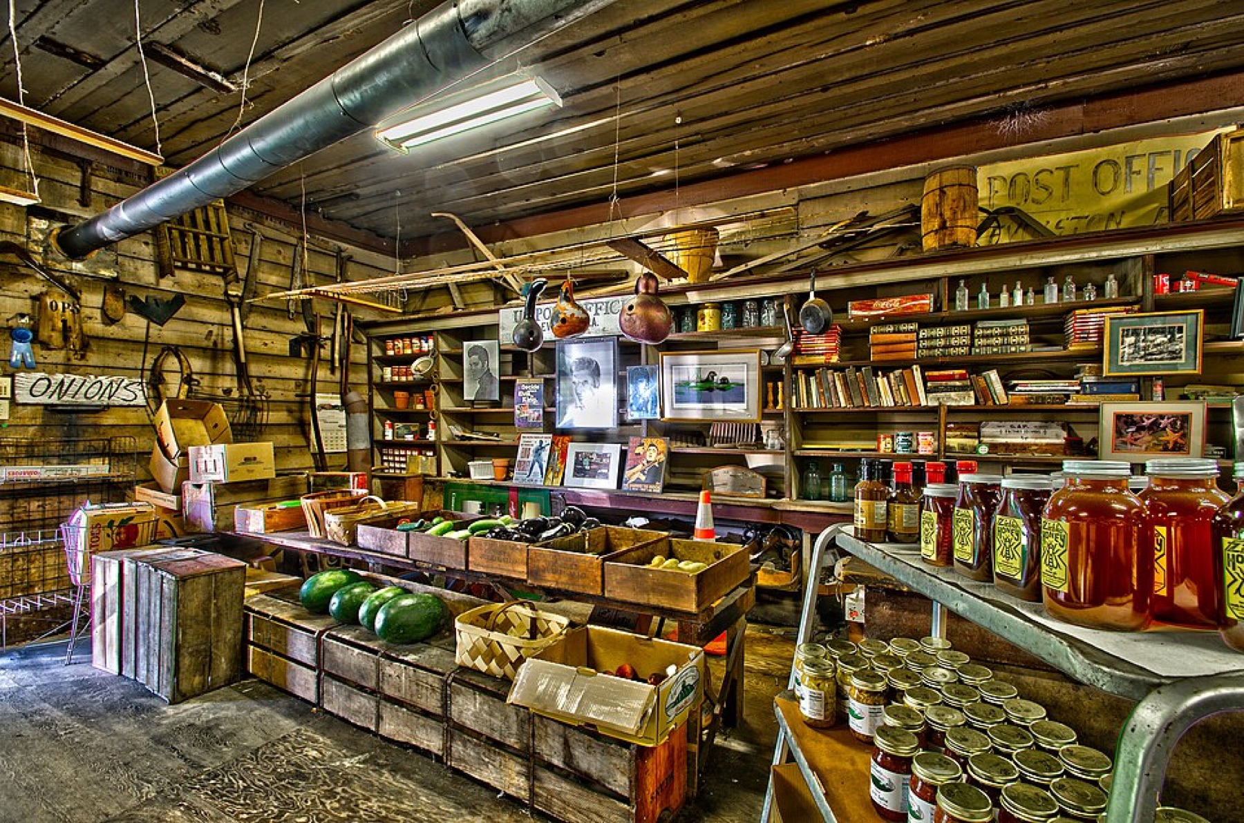 Small general store stocked with canned and dry goods, illustrating regional wholesale supply to local retailers