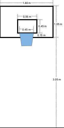 Small basketball hoop and backboard illustration