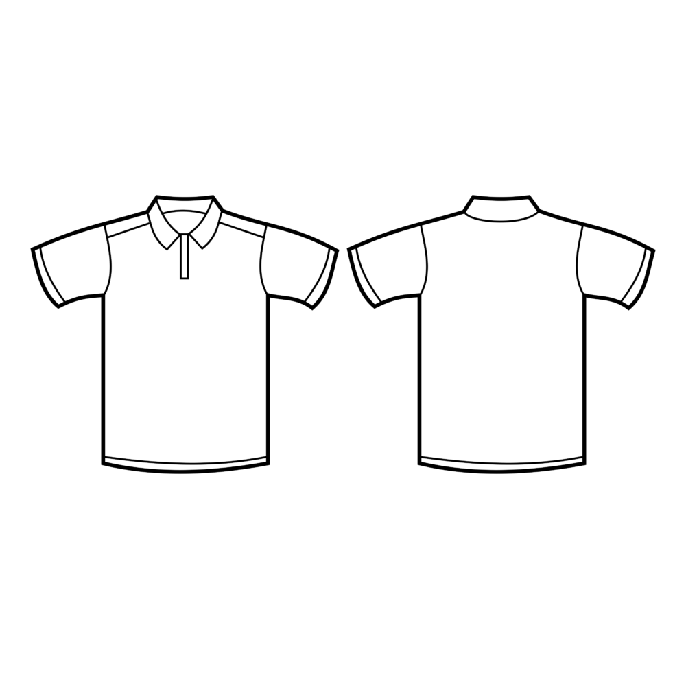 Simple illustration of a polo-style shirt representing blank apparel