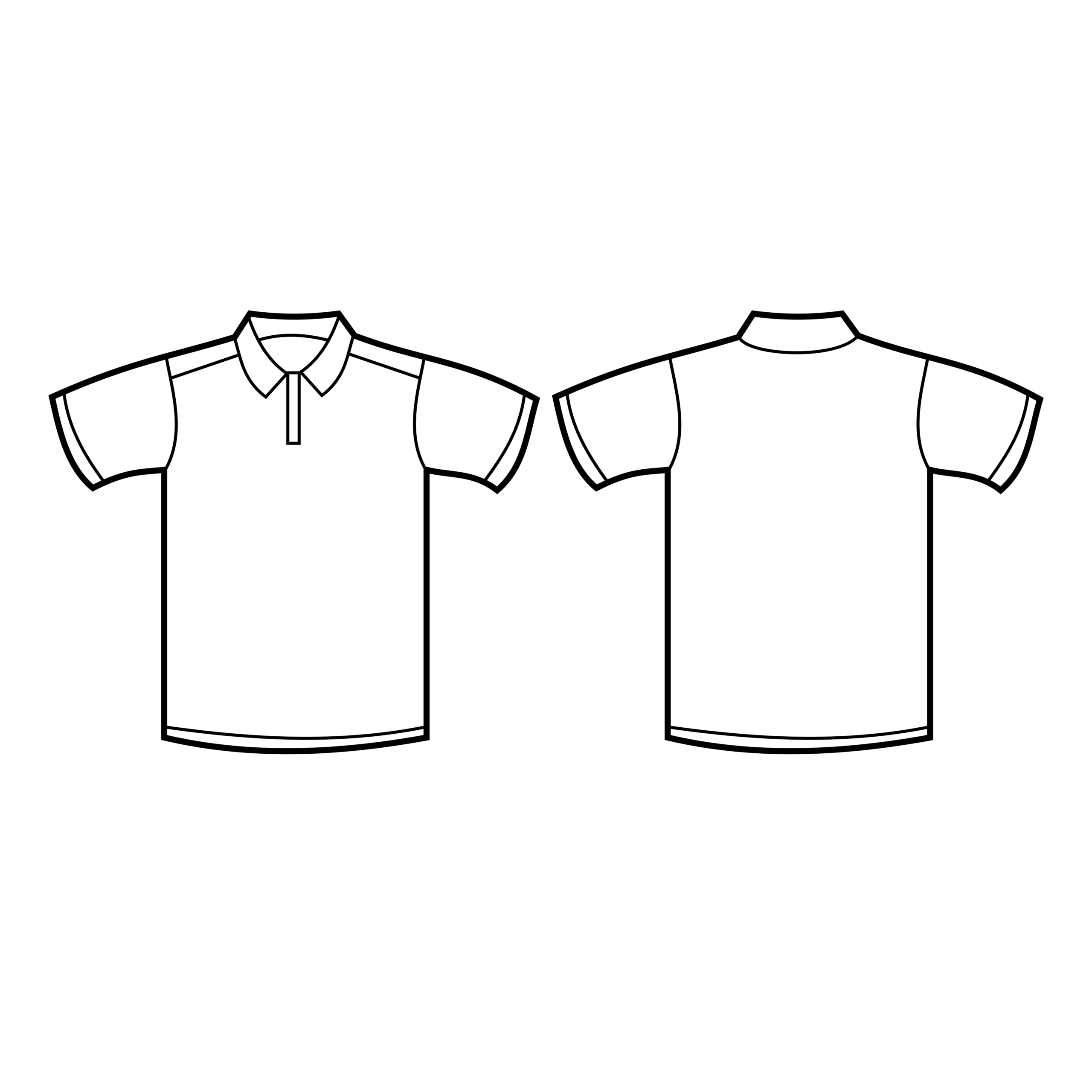 Simple illustration of a polo-style shirt representing blank apparel