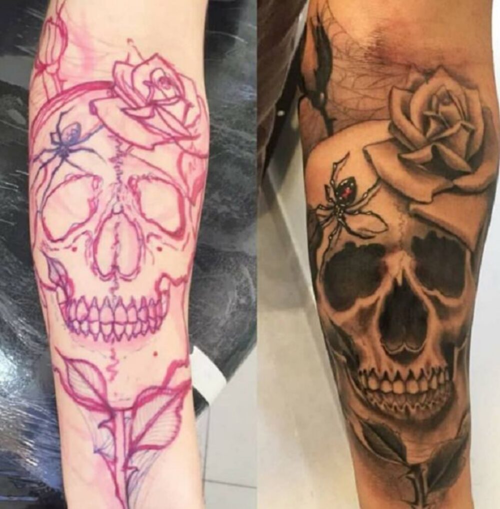 Close-up of a temporary tattoo on skin