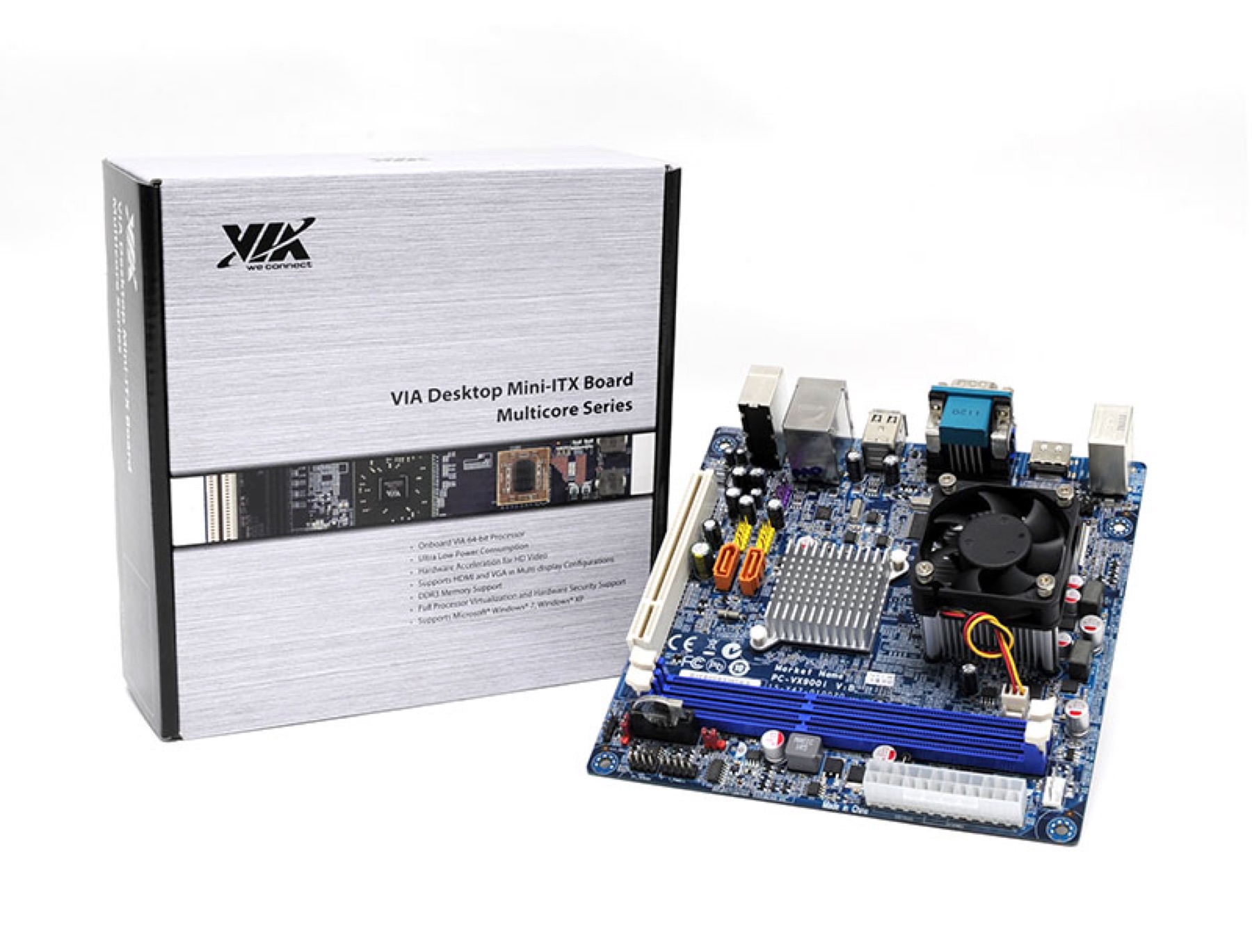 Mini-ITX board showing compact PC form factor