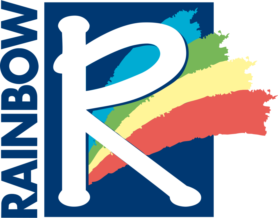 Abstract rainbow logo used as decorative visual