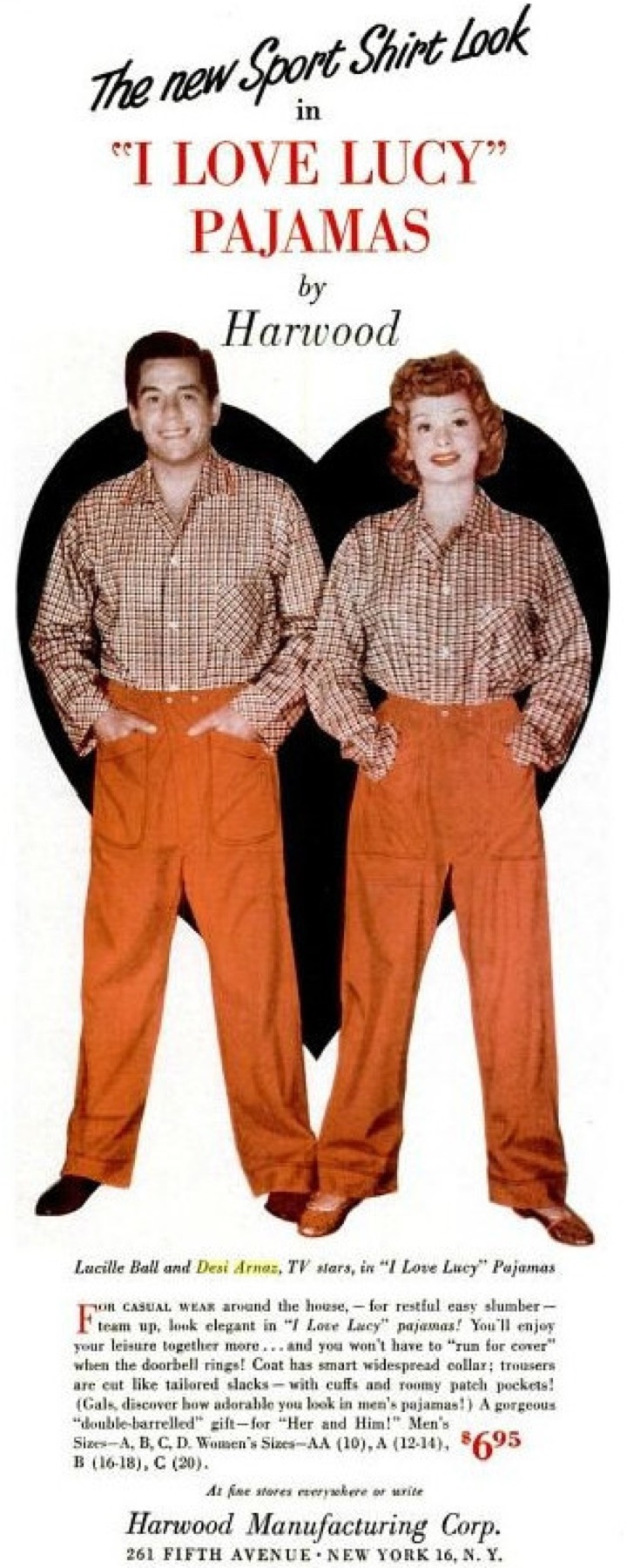 Vintage pajama advertising layout from 1953