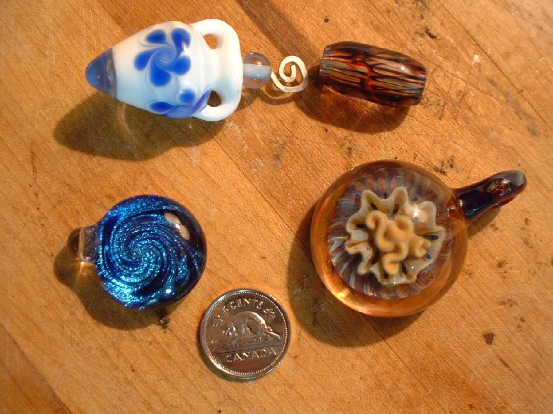 Assorted colorful glass beads piled together