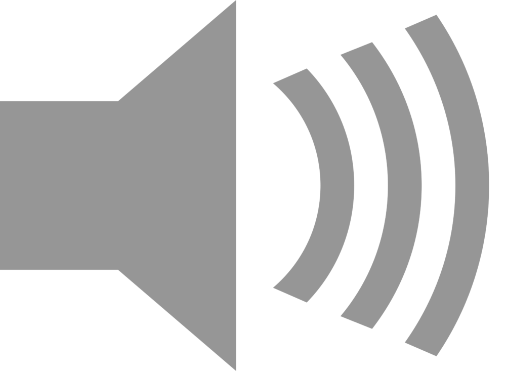Stylized speaker icon representing audio products