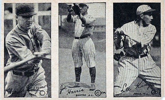 Public-domain strip of vintage baseball trading cards