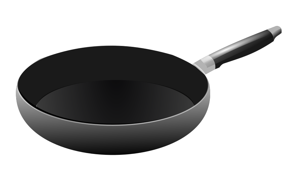 Nonstick frying pan on stovetop