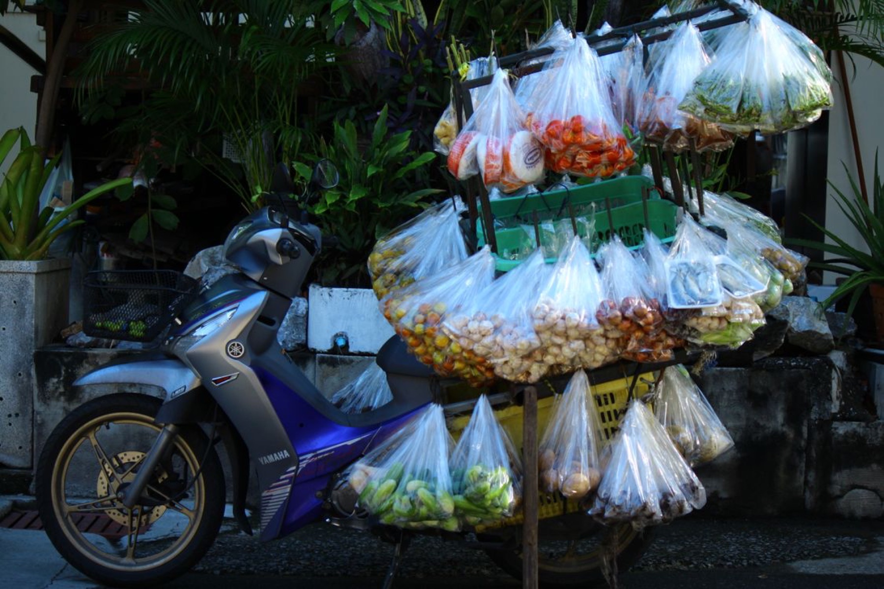 Motorcycle loaded with goods, representing cross-border sourcing
