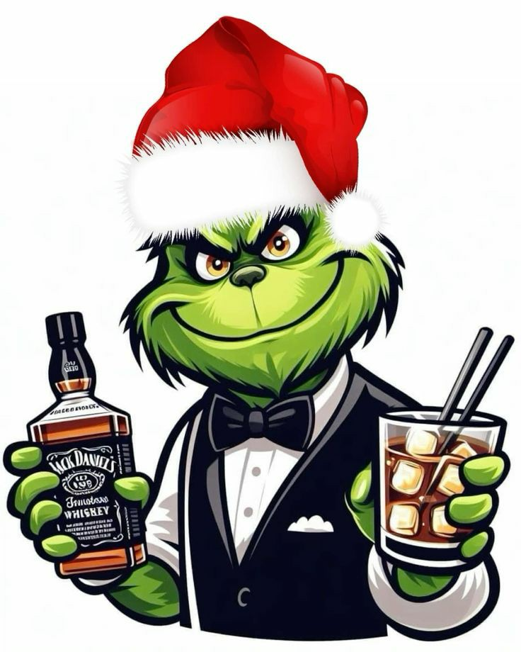 Stylized Grinch Christmas artwork representing themed jumper designs