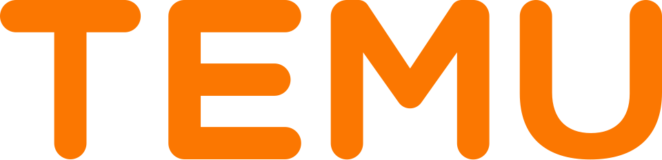 Temu logo in orange on white background