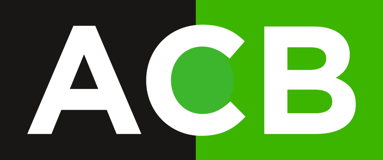 Abstract logo-style image illustrating an "ACB" motif