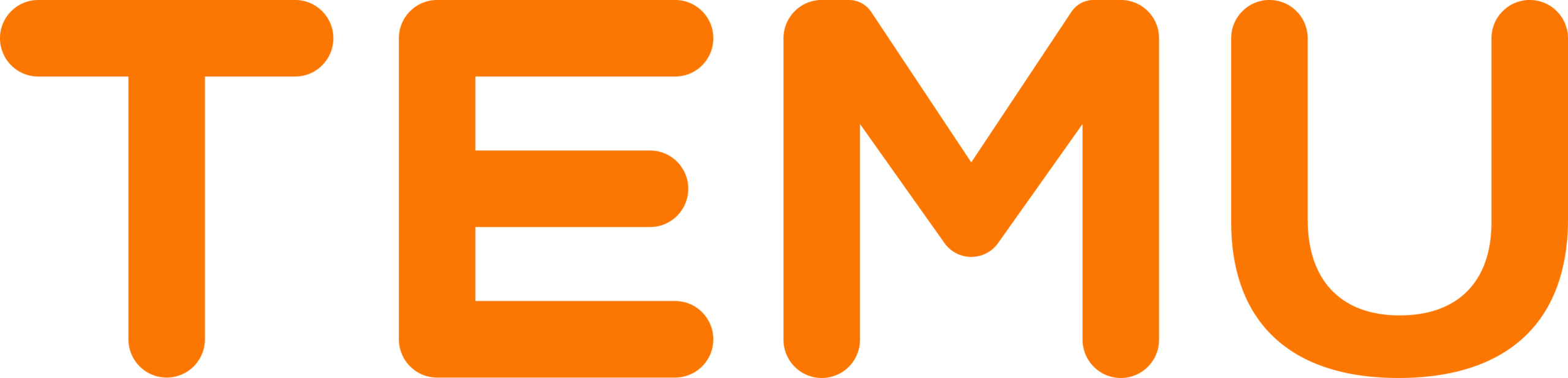 Temu logo in orange blocks