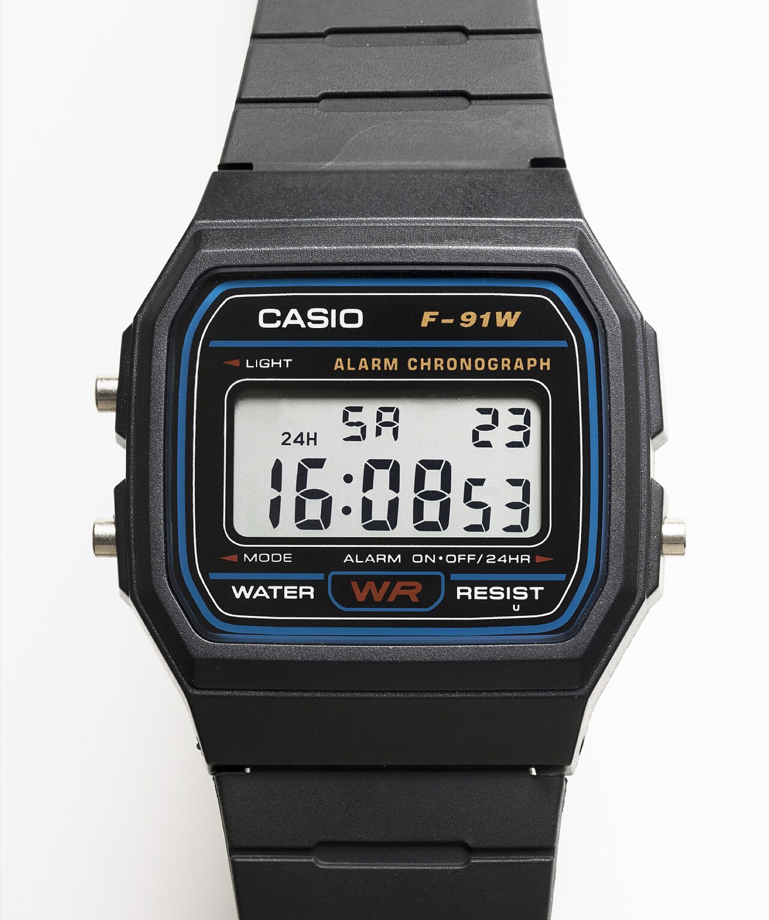 A counterfeit digital watch, illustrating how visual similarity can hide authenticity issues