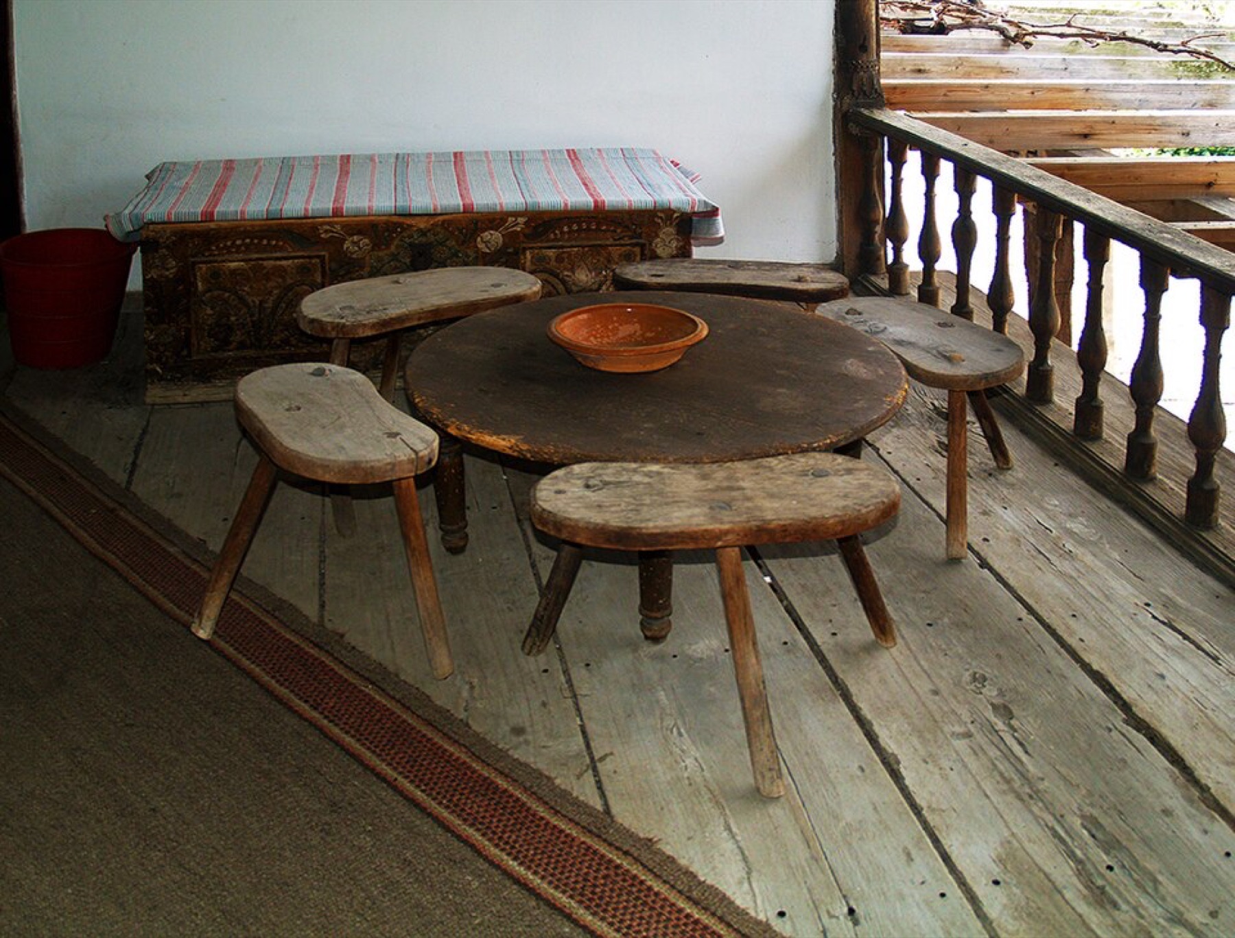Old wooden table and chairs