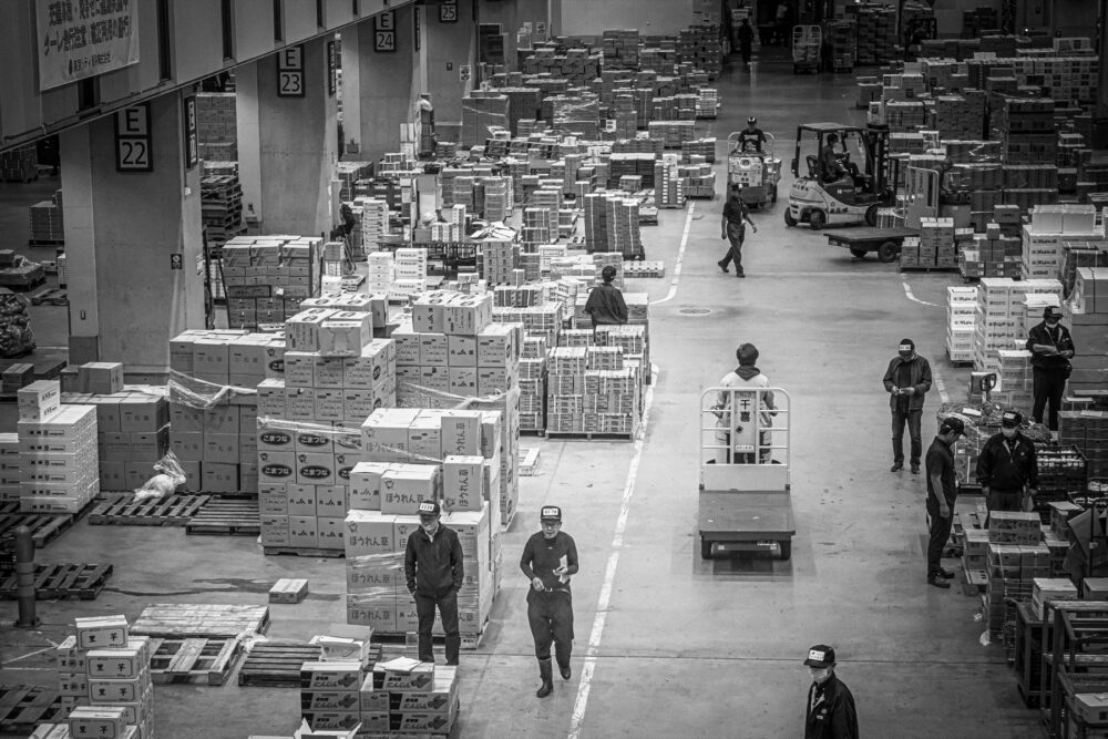 Online sourcing scene illustrating Asian Manufacturing and Supply Chain