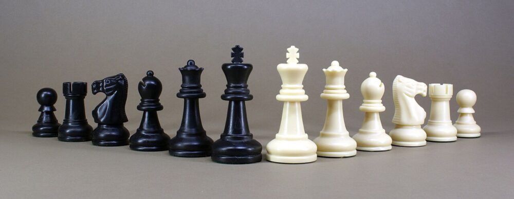 Close-up of a traditional chess set, useful visual reference when comparing themed Lord of the Rings boards