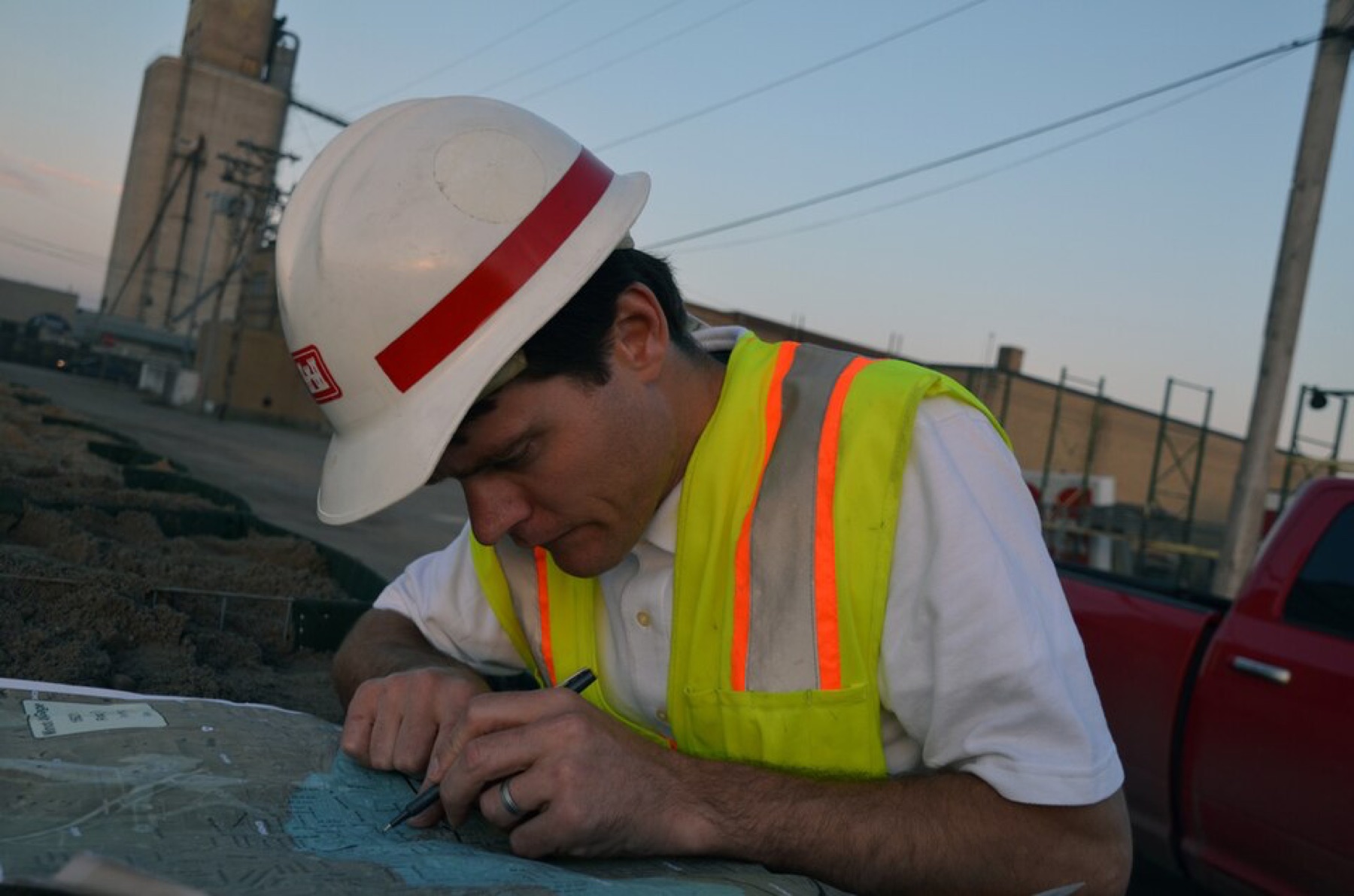 Buyer reviewing safety plans for a construction project