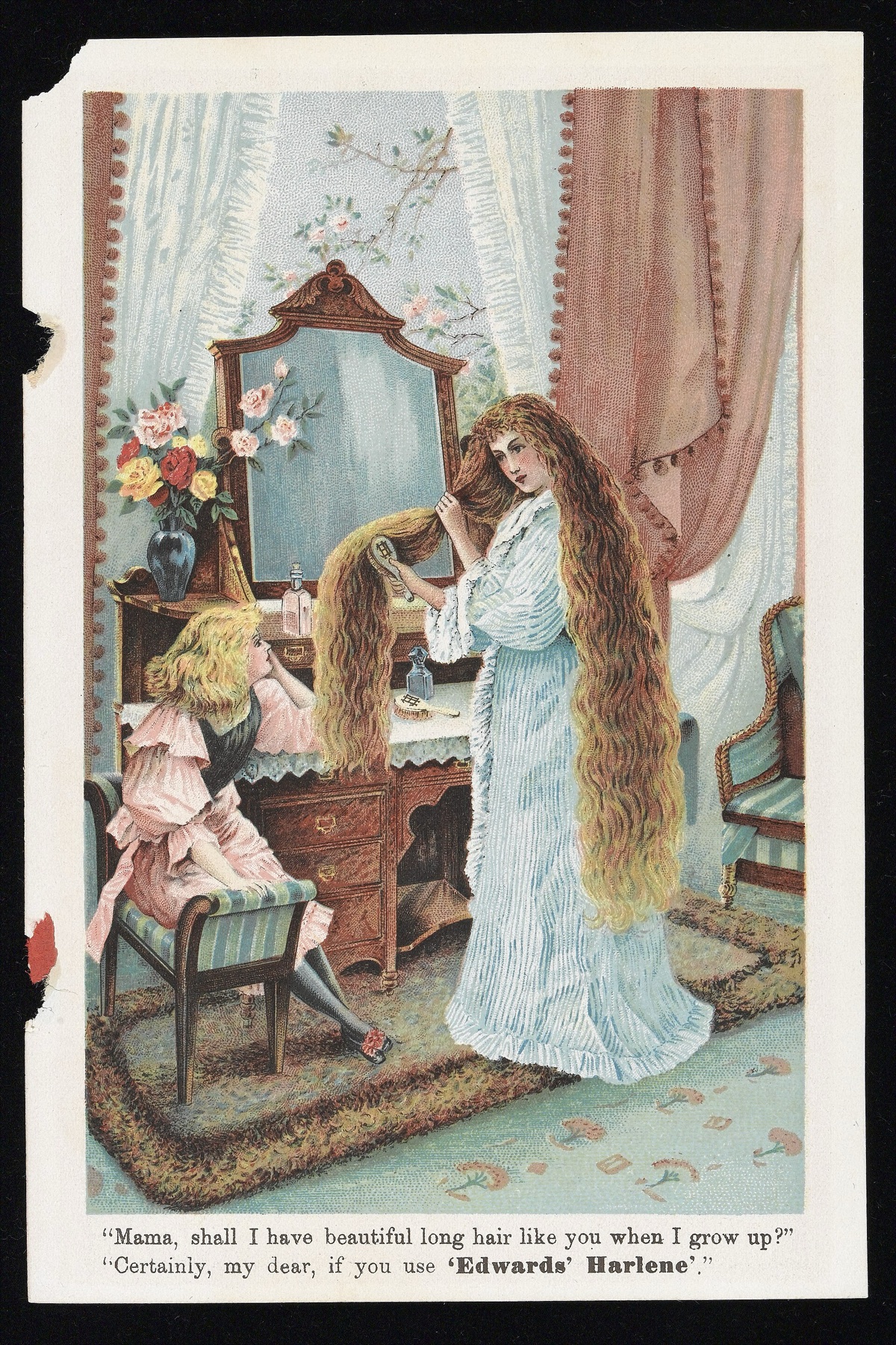 Vintage advert illustrating hair product marketing
