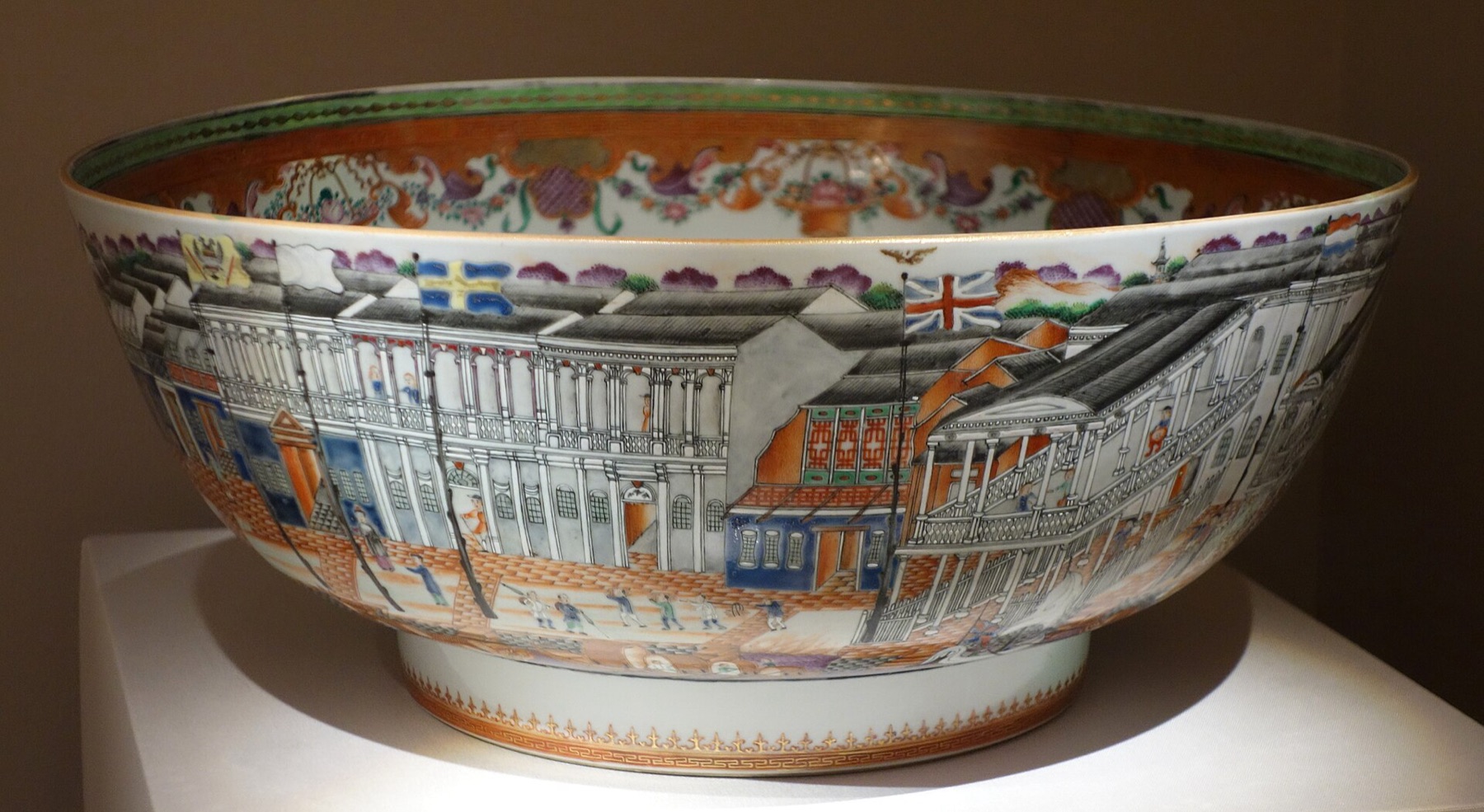 Porcelain punch bowl exported from China to Europe, illustrating historical cross‑border trade