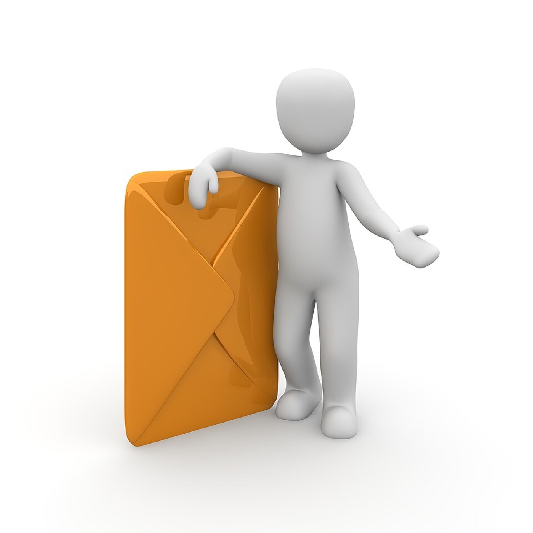 Brown kraft office envelope on white background