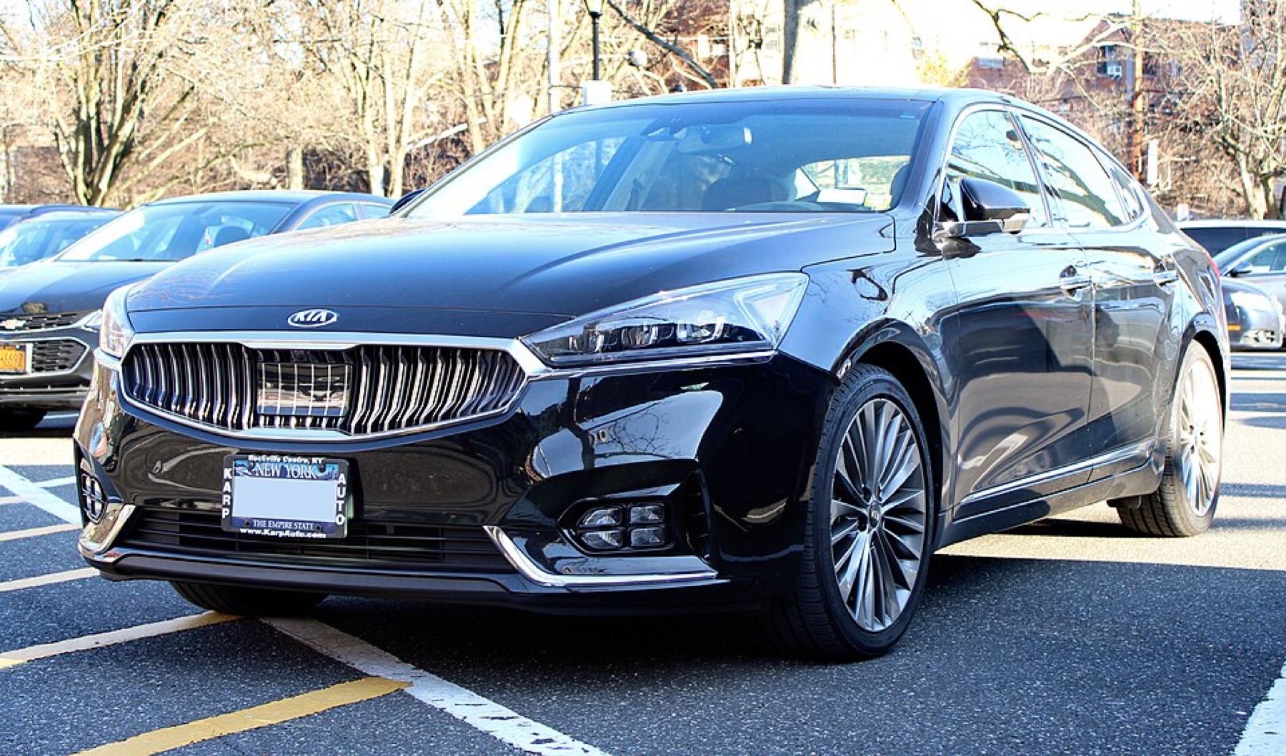 Front view of a Kia Cadenza showing the bumper area
