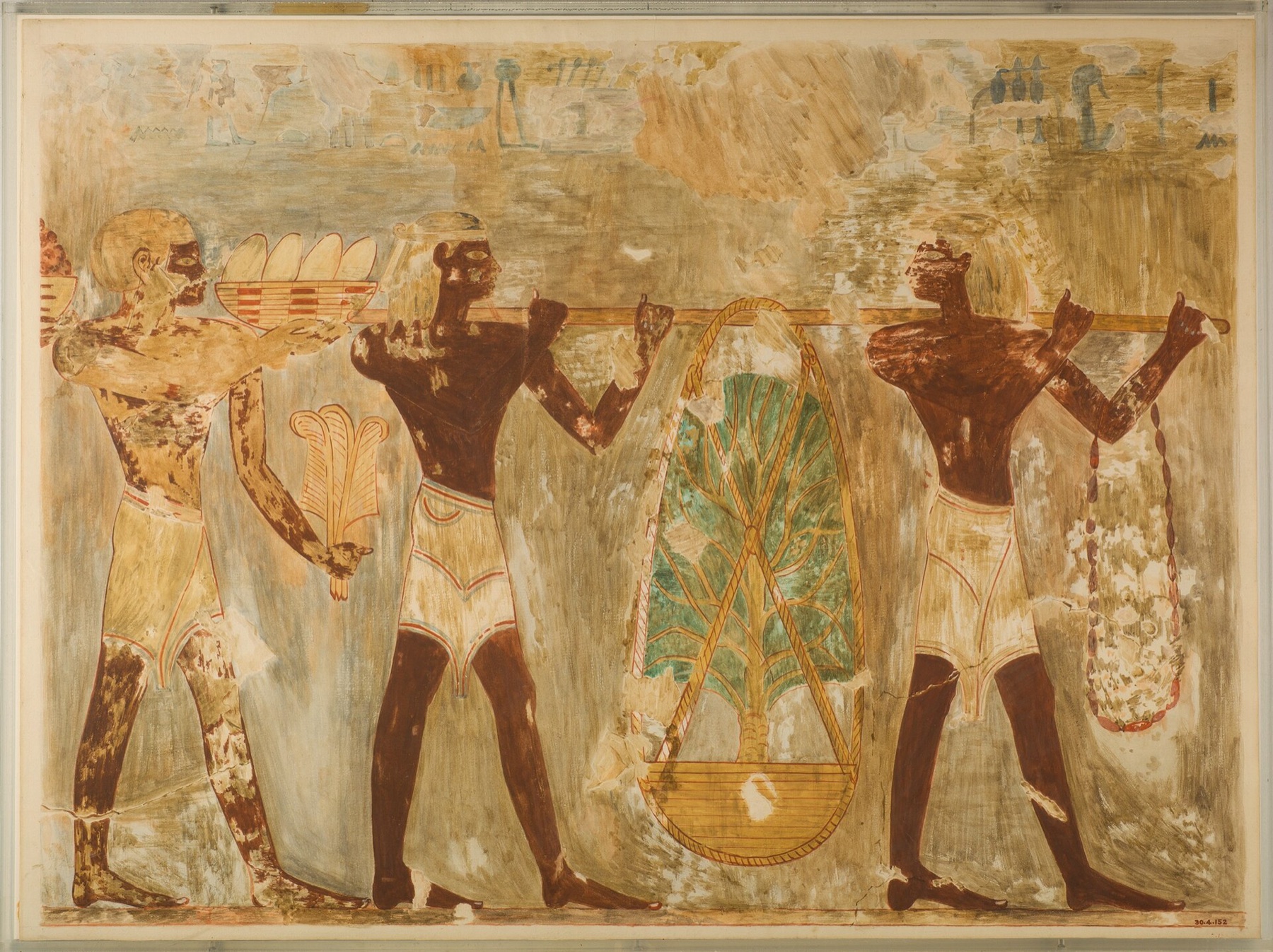 Illustration of men carrying gifts in an ancient artwork, symbolising giving presents to men across occasions