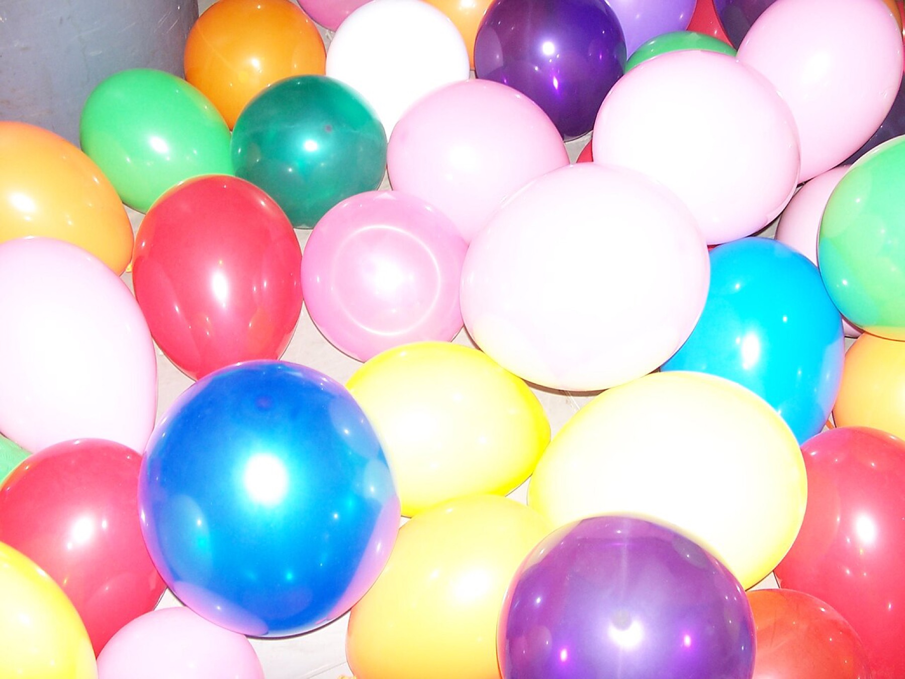 Colorful bulk balloons filling a space, illustrating a large pack size