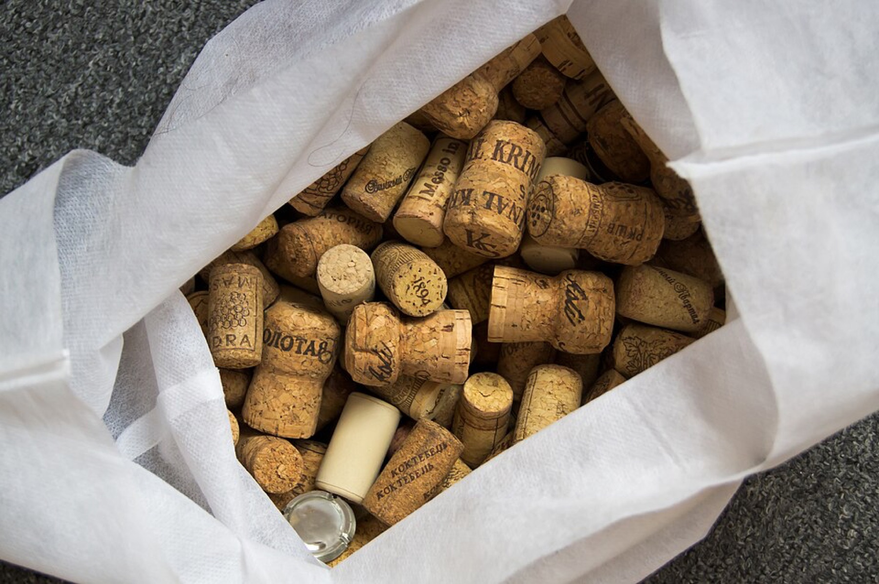 Assorted natural wine corks in different styles
