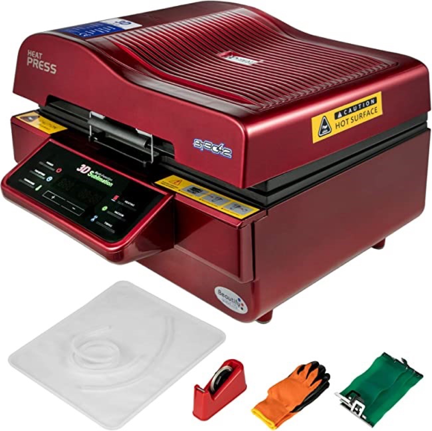 3D sublimation vacuum heat press for curved drinkware blanks