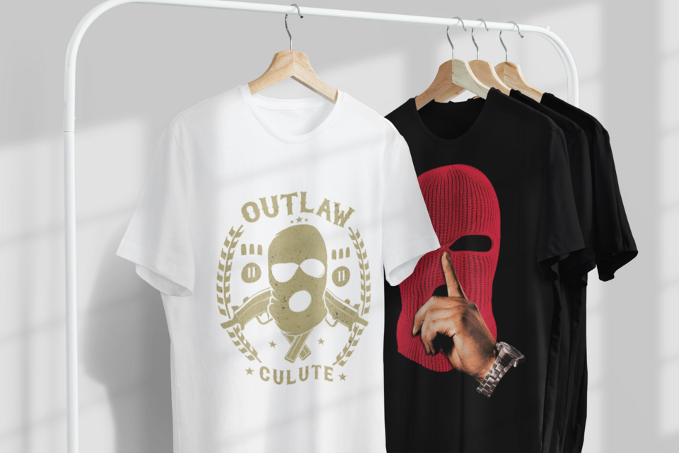Assorted modern streetwear apparel displayed together