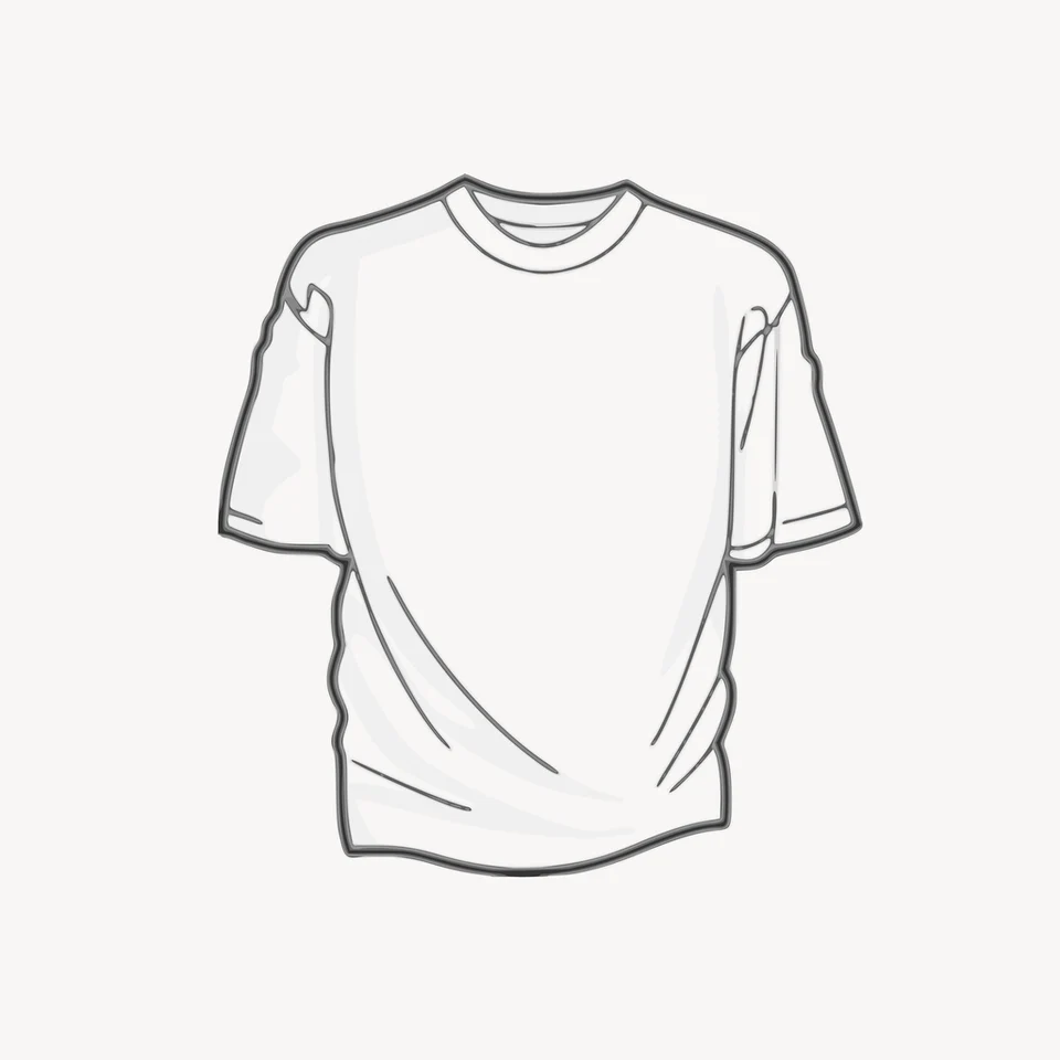Illustration of a plain t-shirt to represent heavyweight cotton apparel