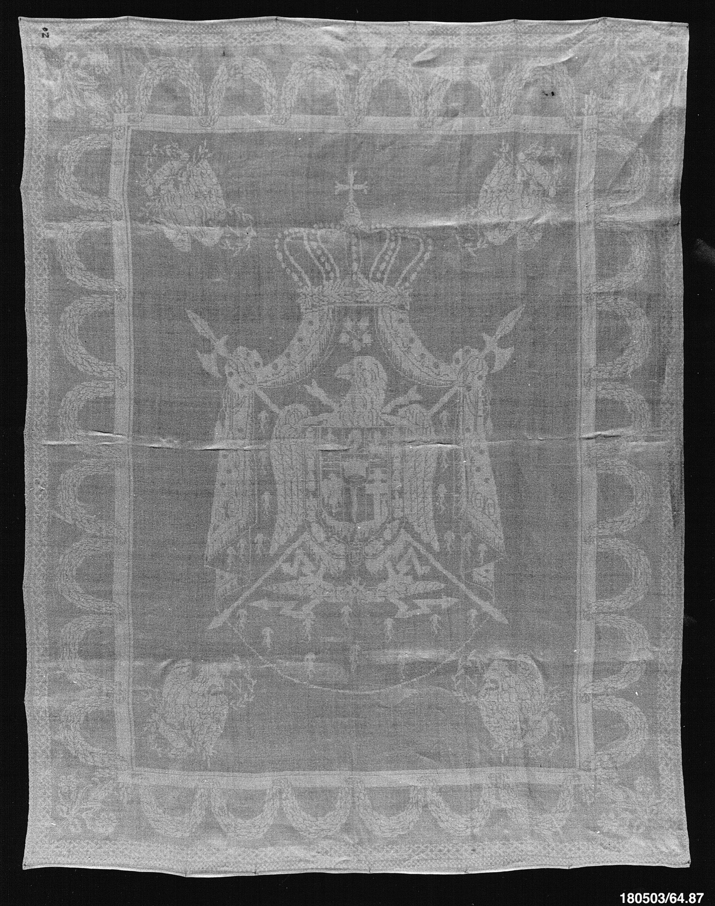 Close-up of a folded cloth table napkin